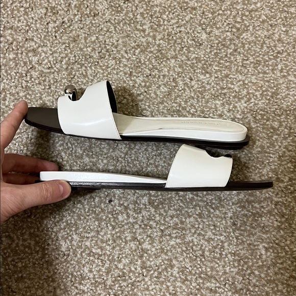 Tory Burch Pierced Slide in White Architectural Women’s 6.5 - Picture 3 of 9